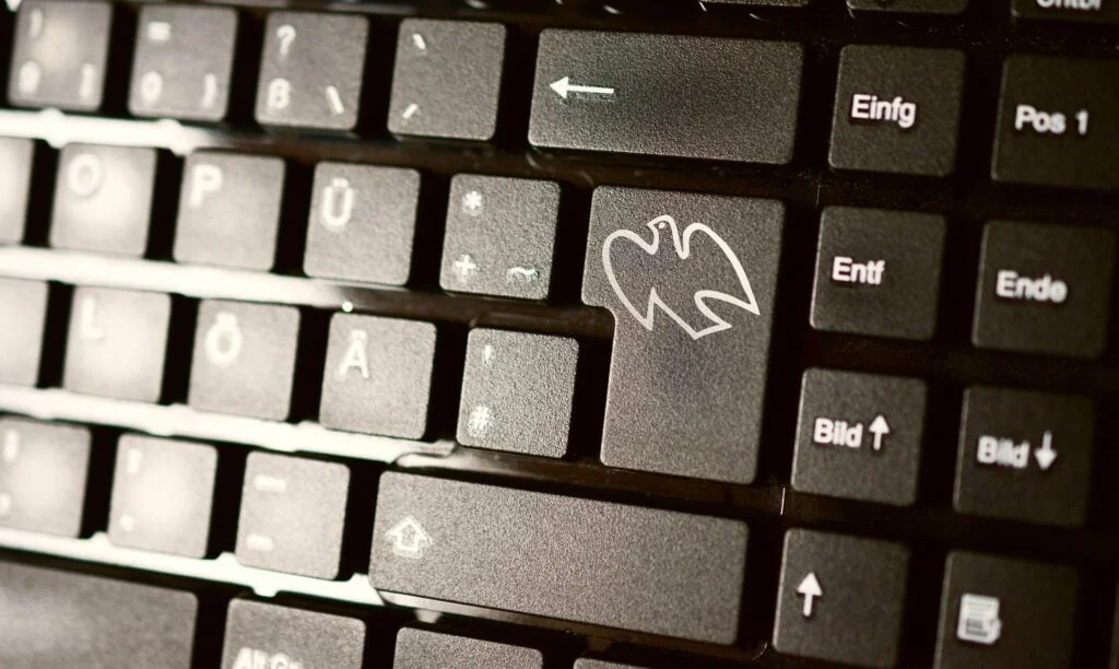 duif op toetsenbord