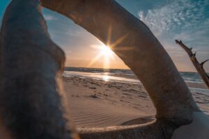 zonlicht op strand